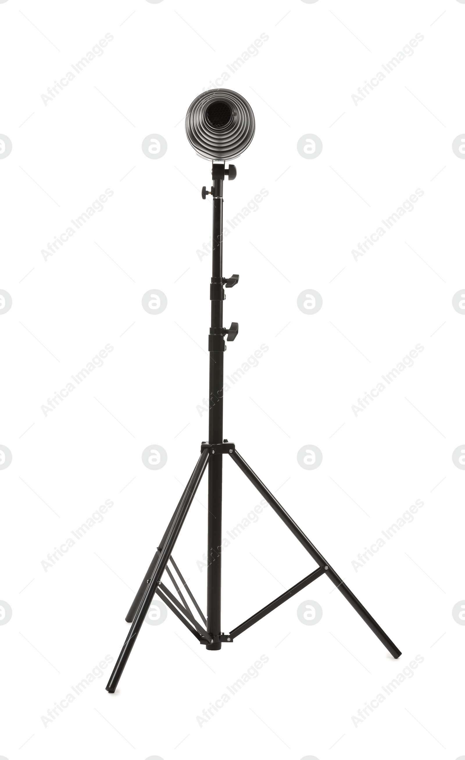 Photo of Professional lighting photographer's equipment isolated on white