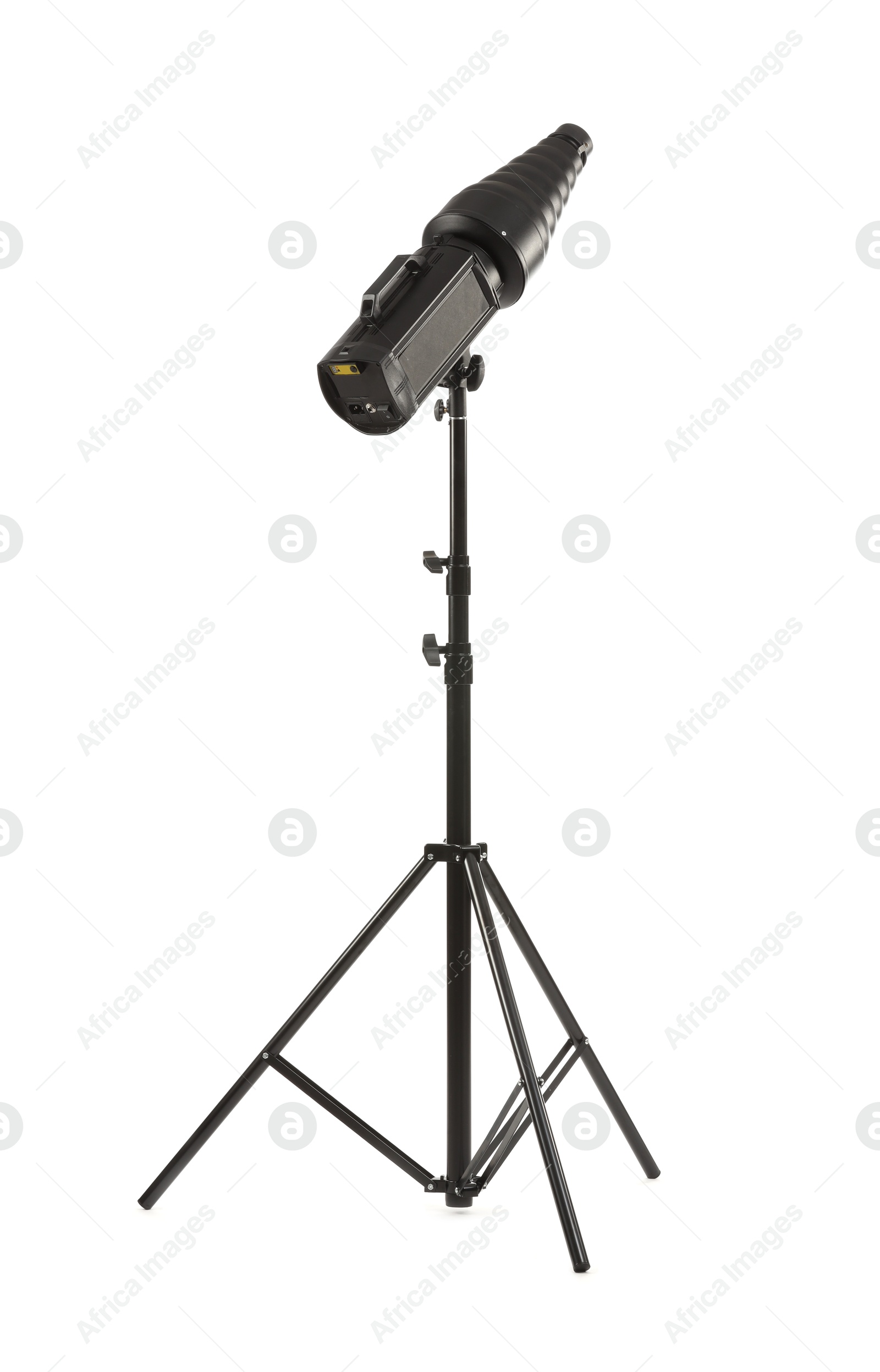 Photo of Professional lighting photographer's equipment isolated on white