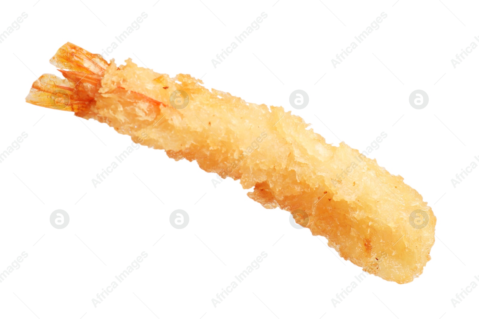 Photo of Delicious breaded fried shrimp isolated on white