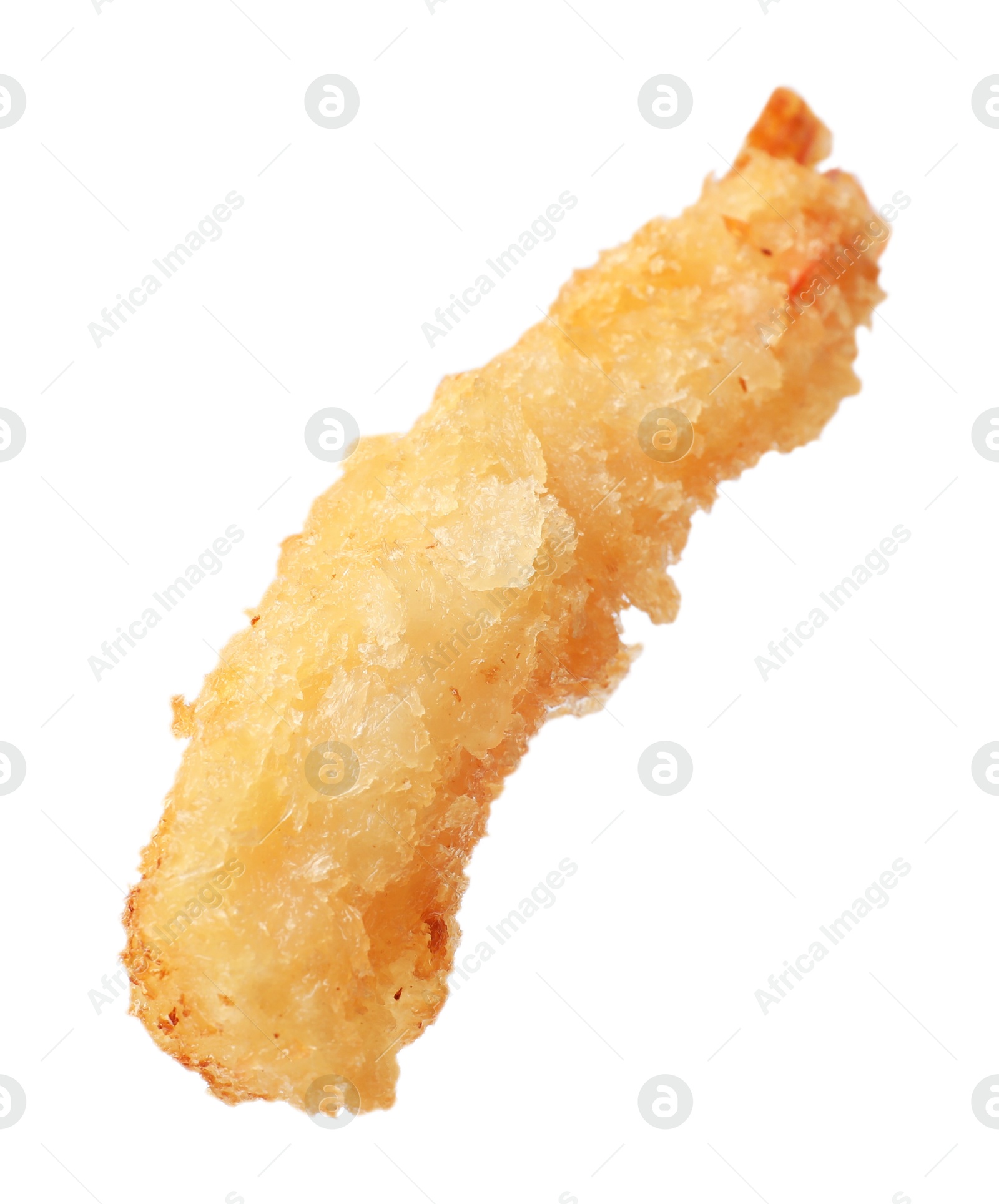 Photo of Delicious breaded fried shrimp isolated on white