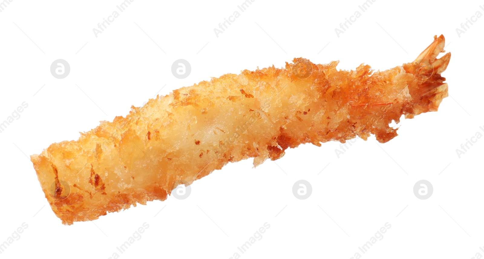 Photo of Delicious breaded fried shrimp isolated on white