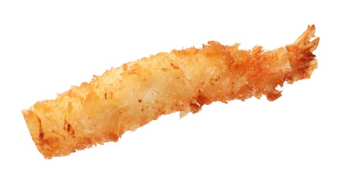 Photo of Delicious breaded fried shrimp isolated on white