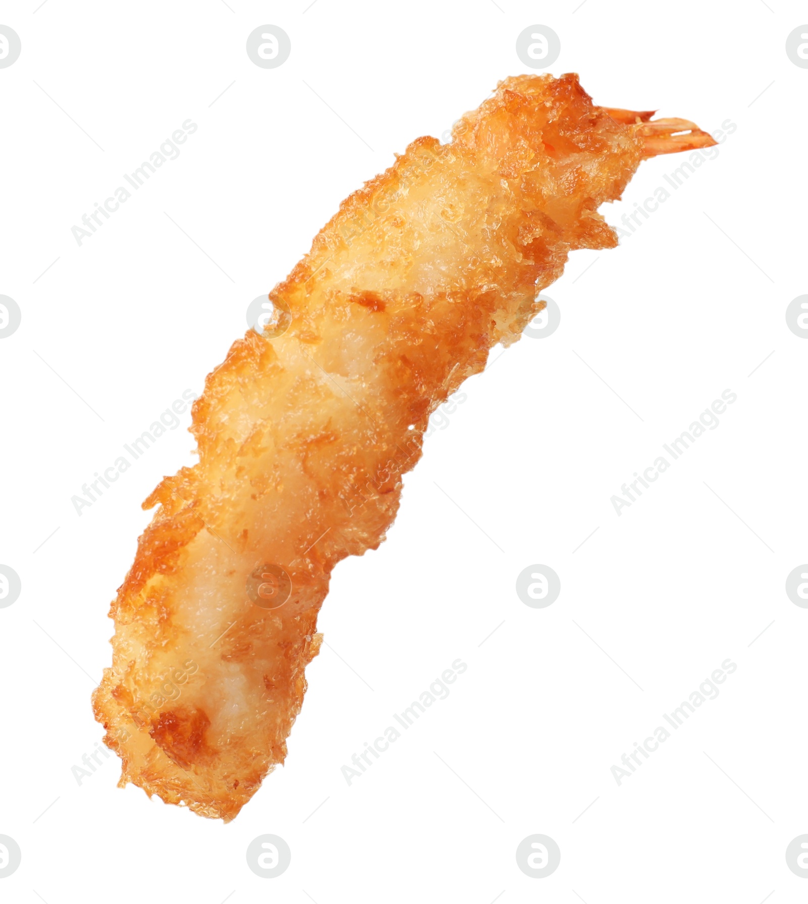 Photo of Delicious breaded fried shrimp isolated on white