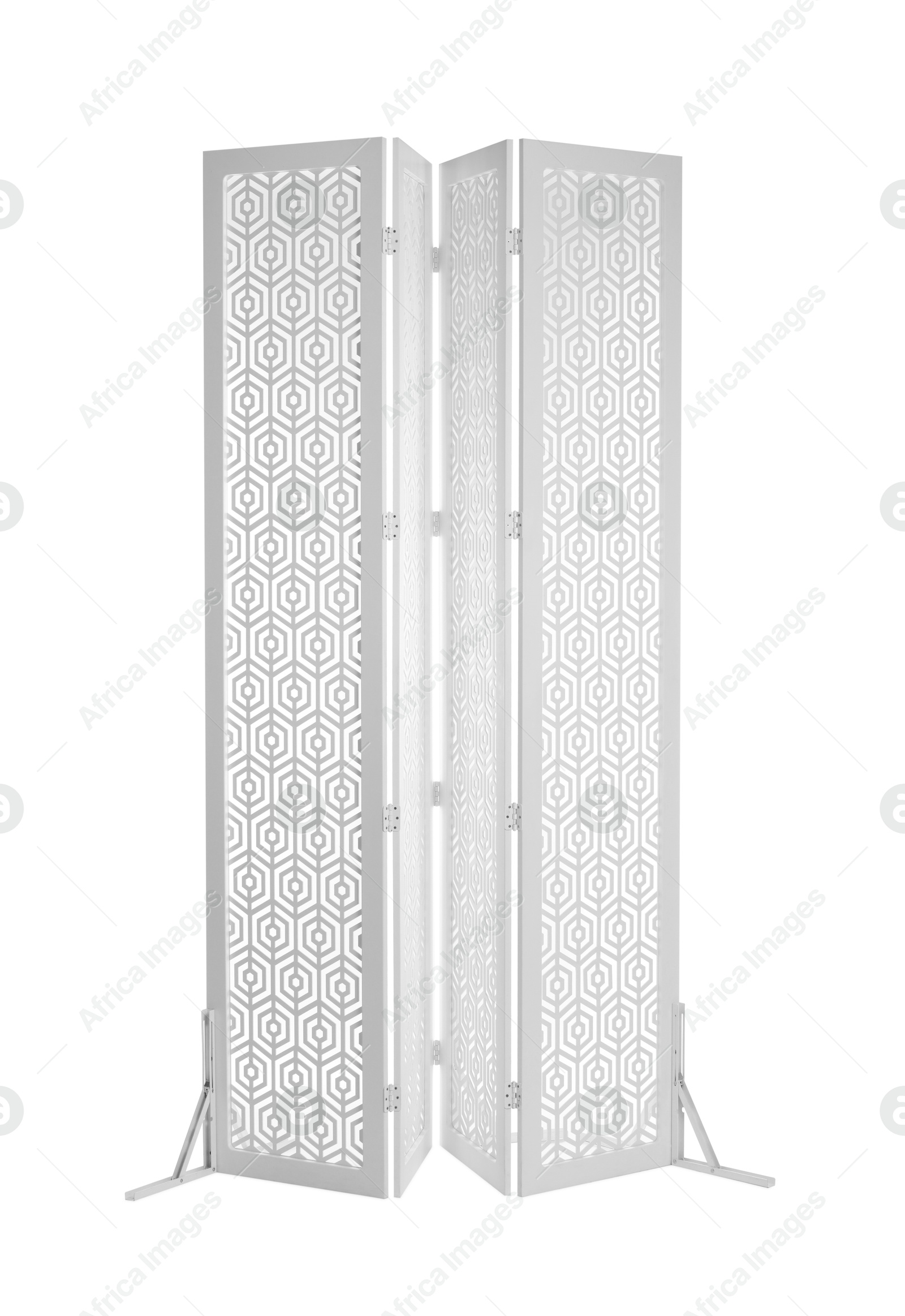 Photo of Folding screen isolated on white. Interior element