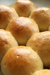 Photo of Closeup view of many delicious dough balls