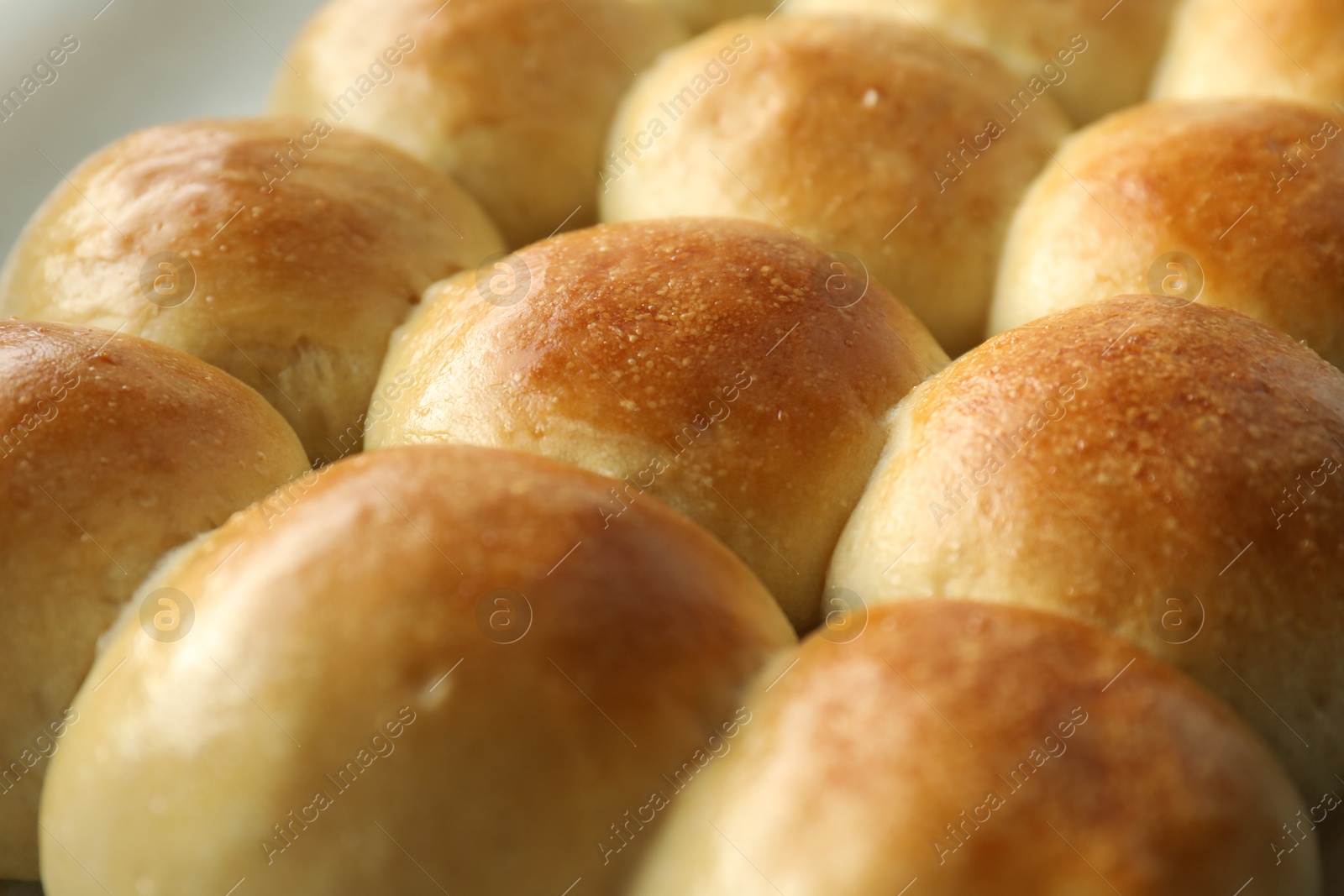 Photo of Closeup view of many delicious dough balls