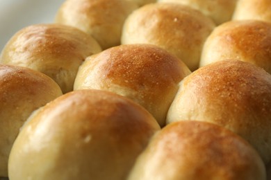 Photo of Closeup view of many delicious dough balls