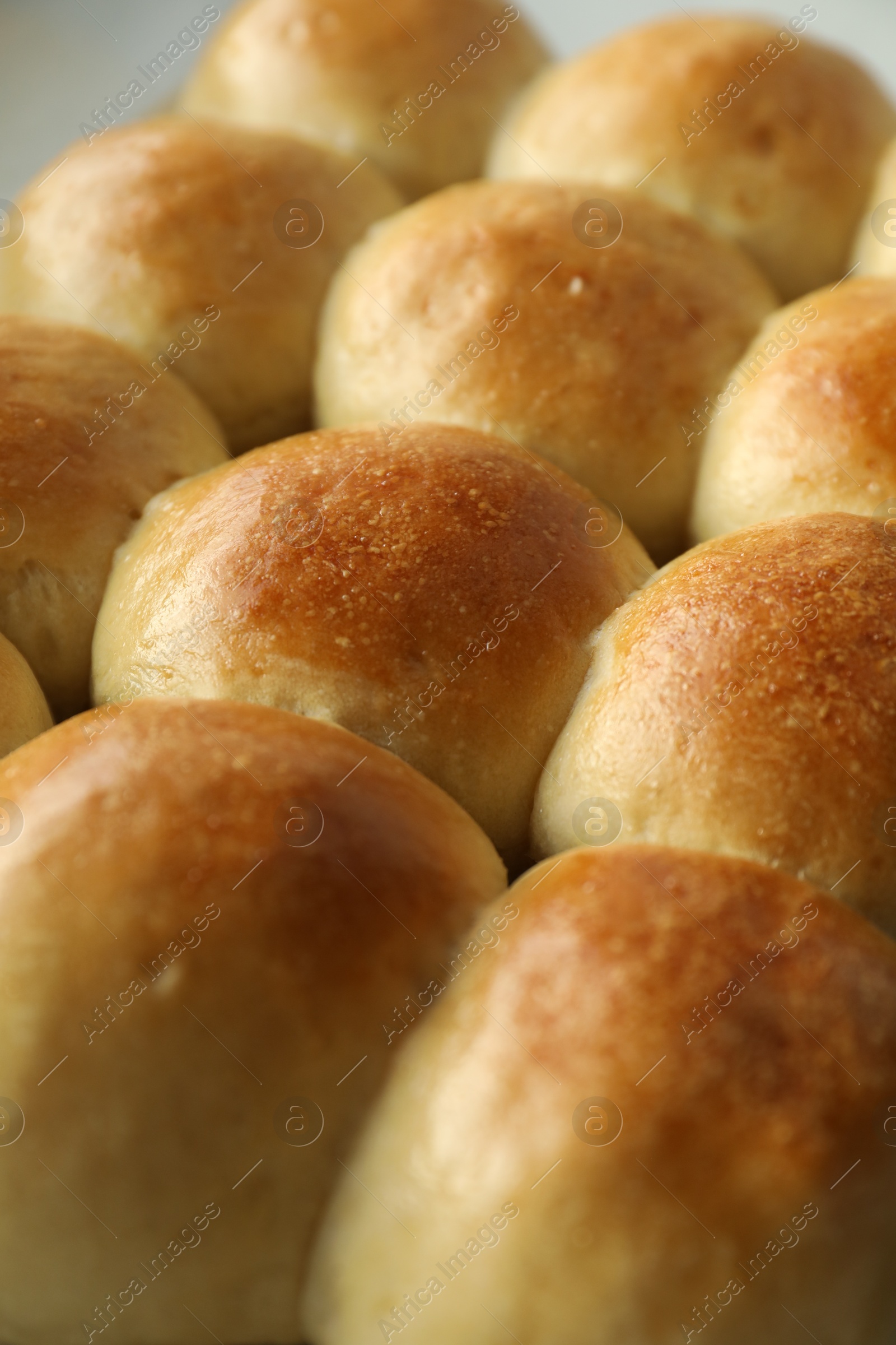 Photo of Closeup view of many delicious dough balls