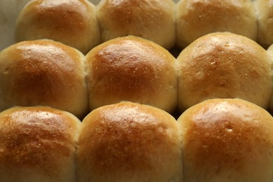 Closeup view of many delicious dough balls