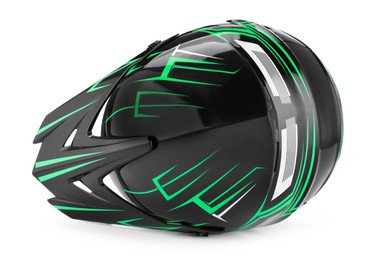 Modern motorcycle helmet with visor isolated on white