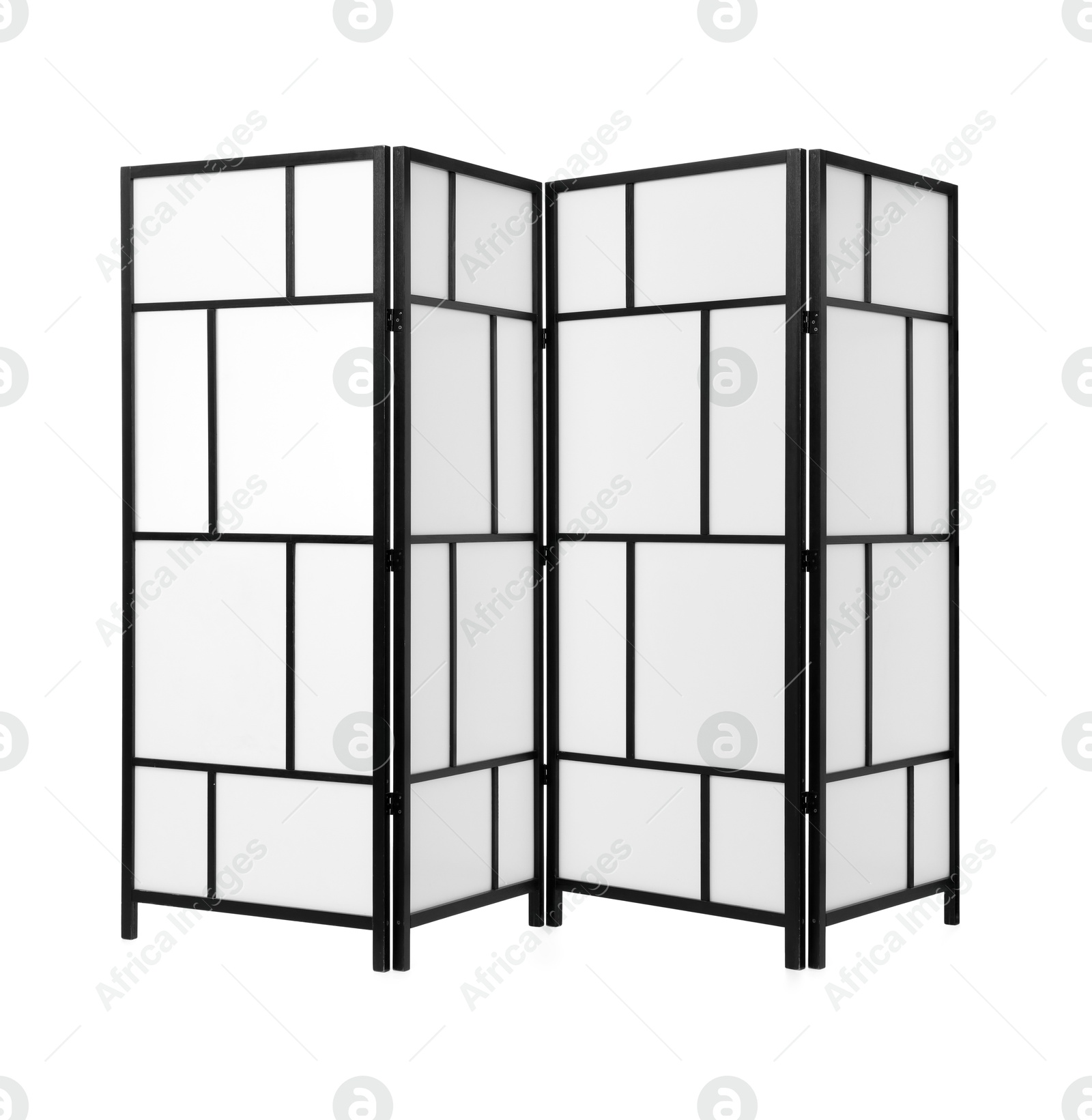 Image of Folding screen isolated on white. Stylish furniture