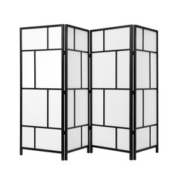 Folding screen isolated on white. Stylish furniture