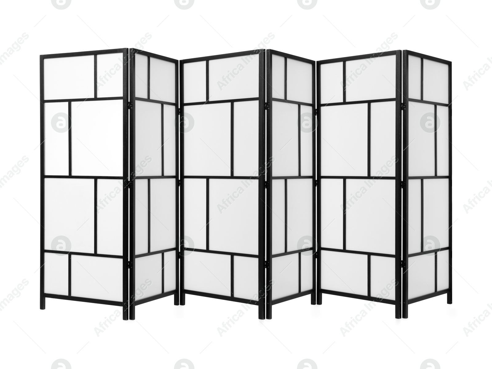 Image of Folding screen isolated on white. Stylish furniture