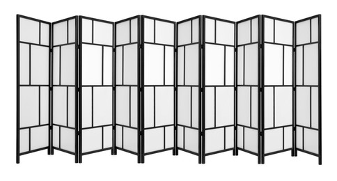 Folding screen isolated on white. Stylish furniture