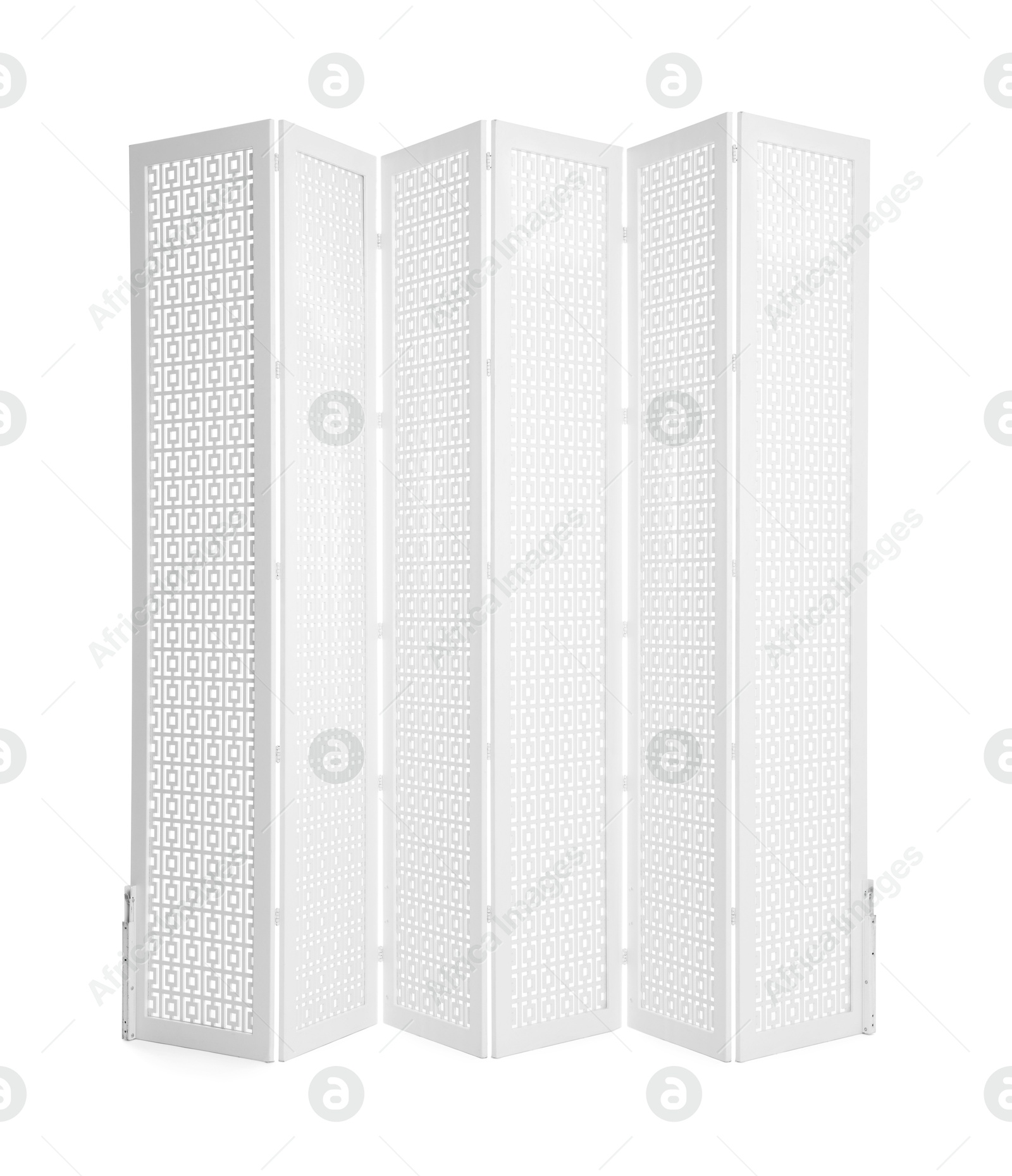 Image of Folding screen isolated on white. Stylish furniture