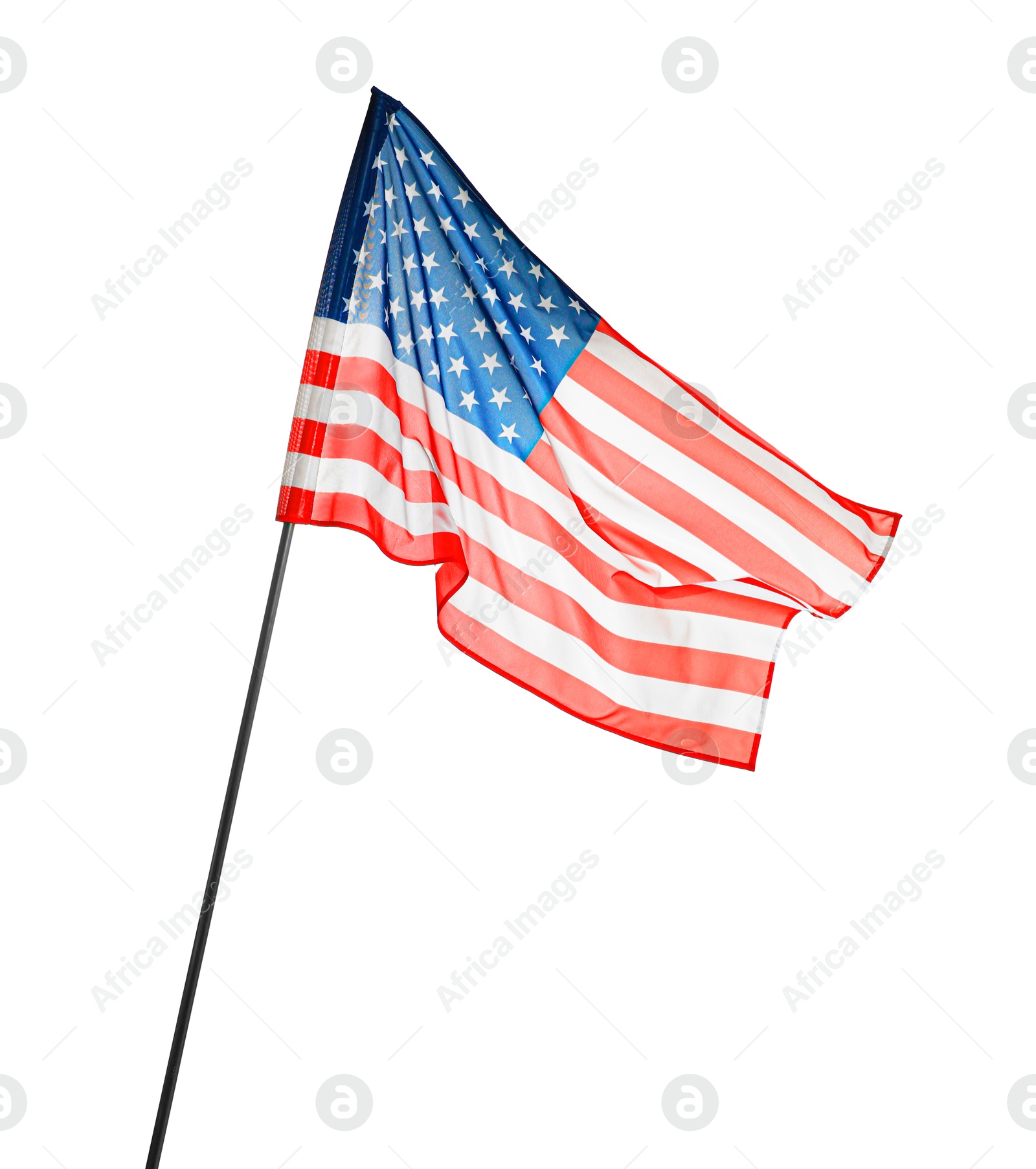 Photo of Flag of USA isolated on white. National symbol