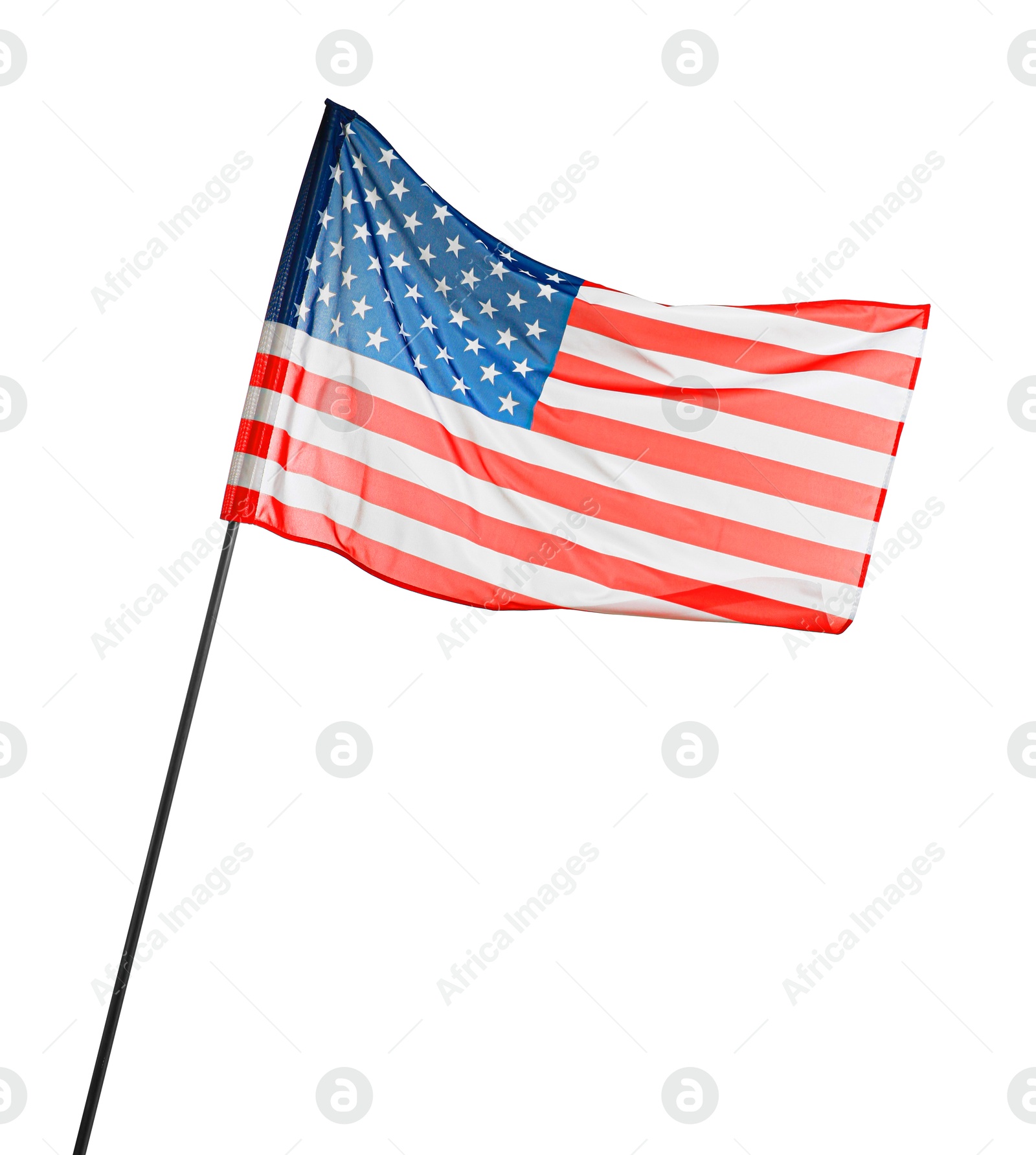 Photo of Flag of USA isolated on white. National symbol