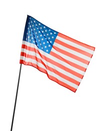 Photo of Flag of USA isolated on white. National symbol