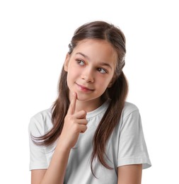 Portrait of beautiful girl isolated on white