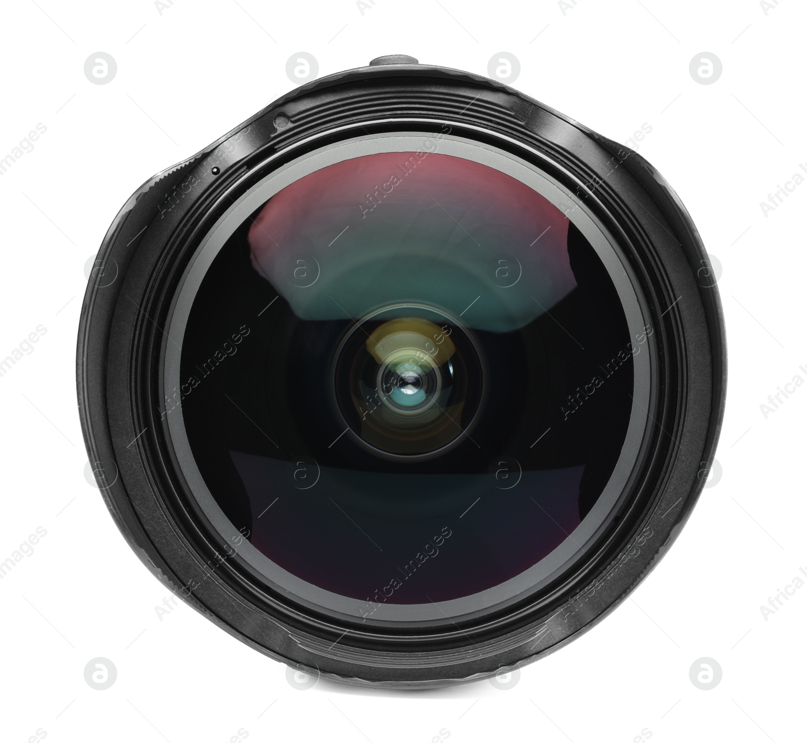 Photo of Camera lens isolated on white. Photographer's equipment