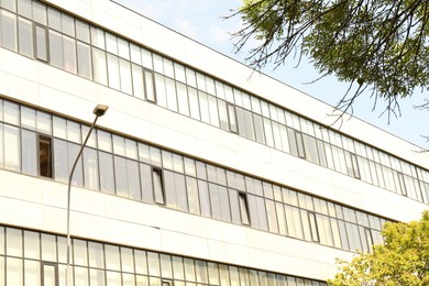 Exterior of modern building with glass windows