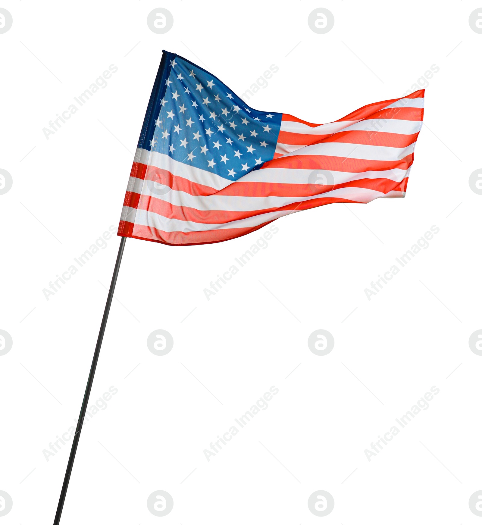 Photo of Flag of USA isolated on white. National symbol