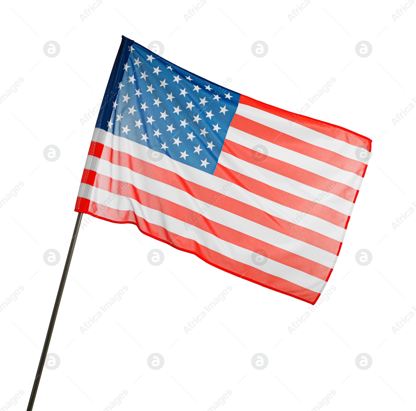 Photo of Flag of USA isolated on white. National symbol