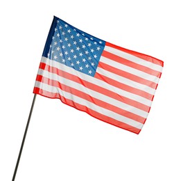 Photo of Flag of USA isolated on white. National symbol