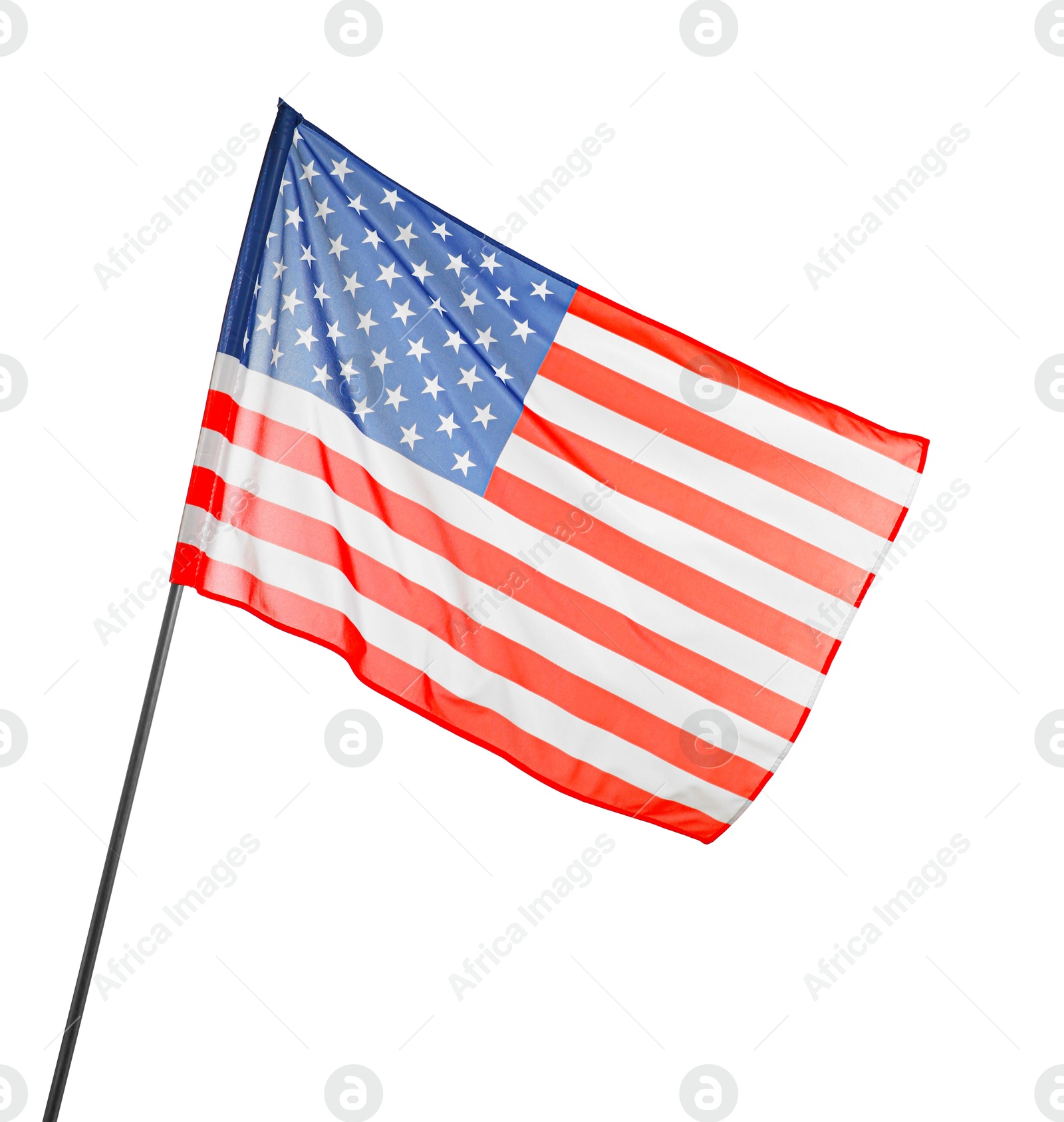 Photo of Flag of USA isolated on white. National symbol