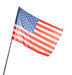 Photo of Flag of USA isolated on white. National symbol