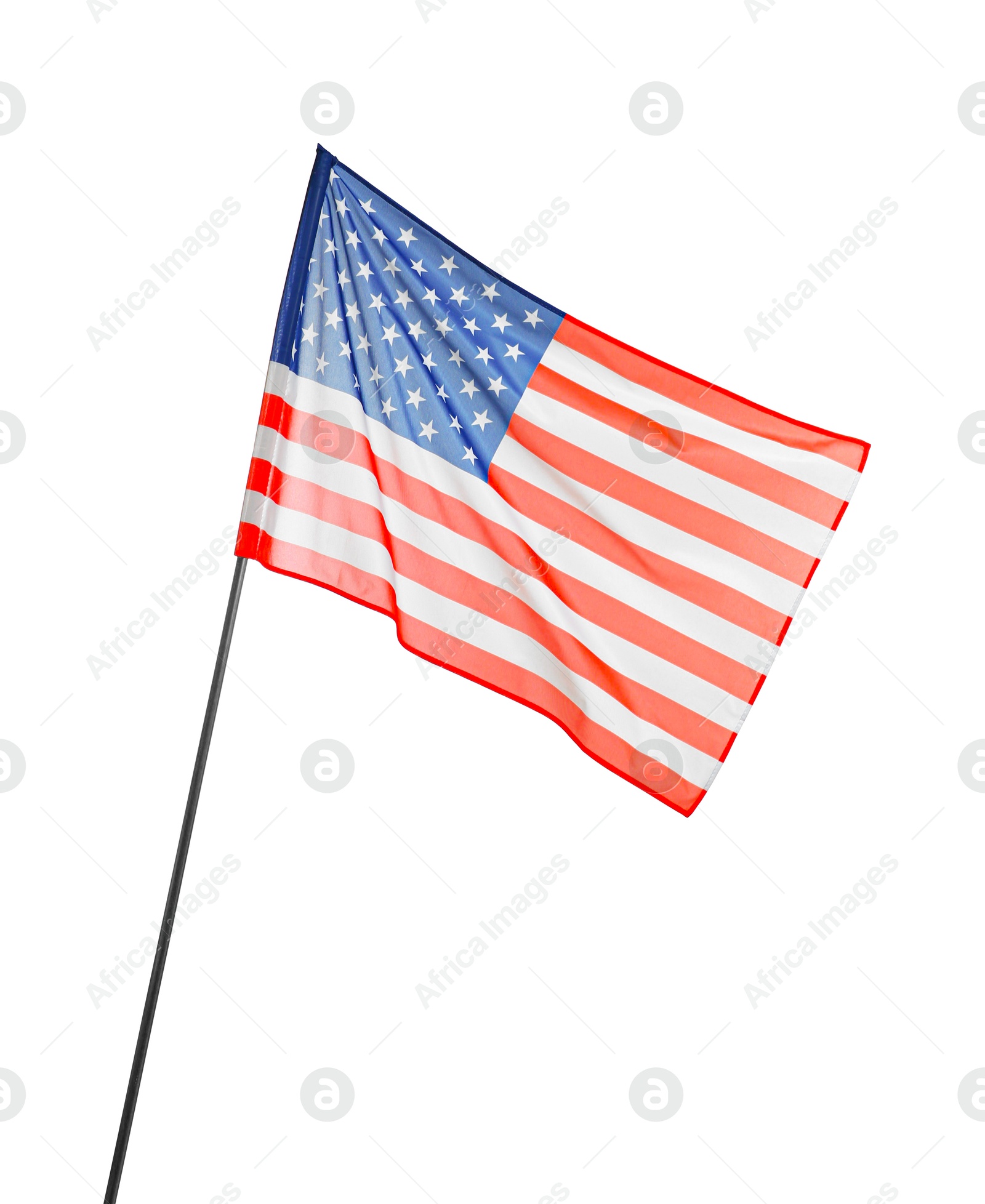 Photo of Flag of USA isolated on white. National symbol