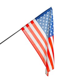 Photo of Flag of USA isolated on white. National symbol