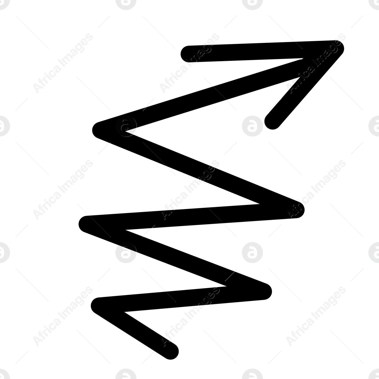 Image of One black drawn arrow isolated on white