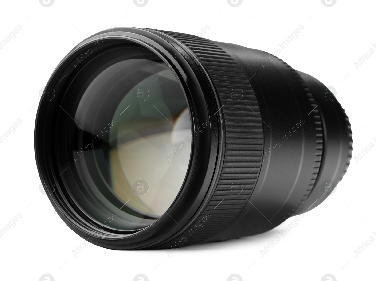 Photo of Camera lens isolated on white. Photographer's equipment