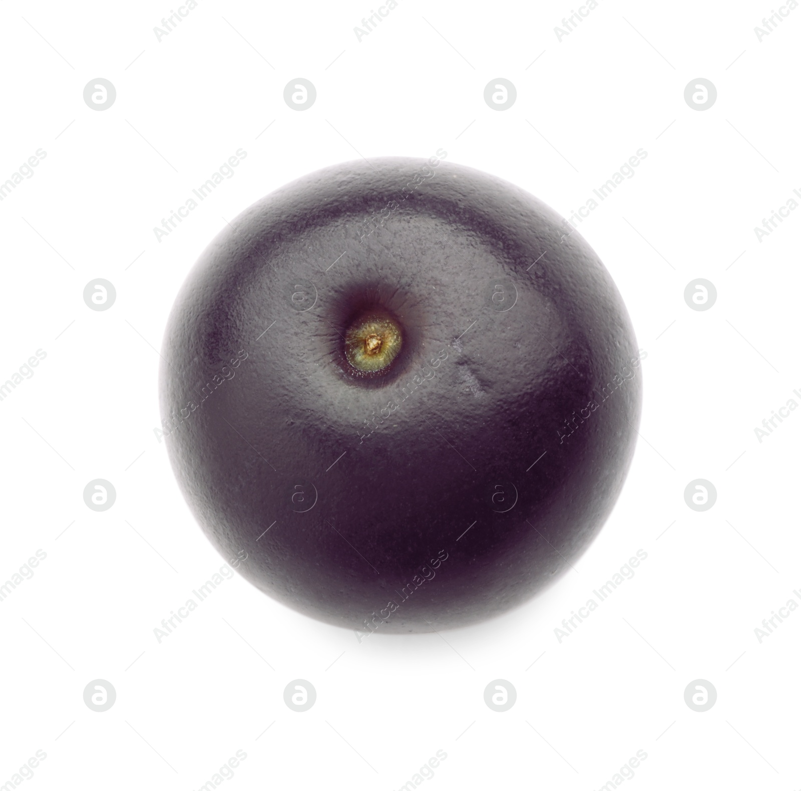 Photo of Fresh ripe acai berry isolated on white, top view