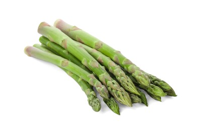 Fresh green asparagus stems isolated on white