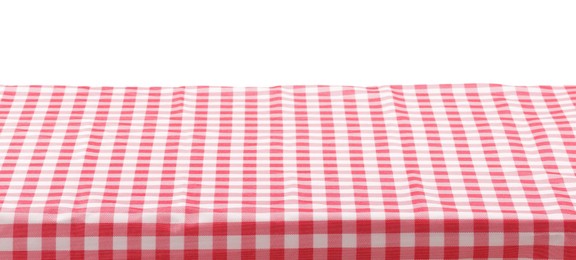 Photo of Picnic tablecloth on table against white background