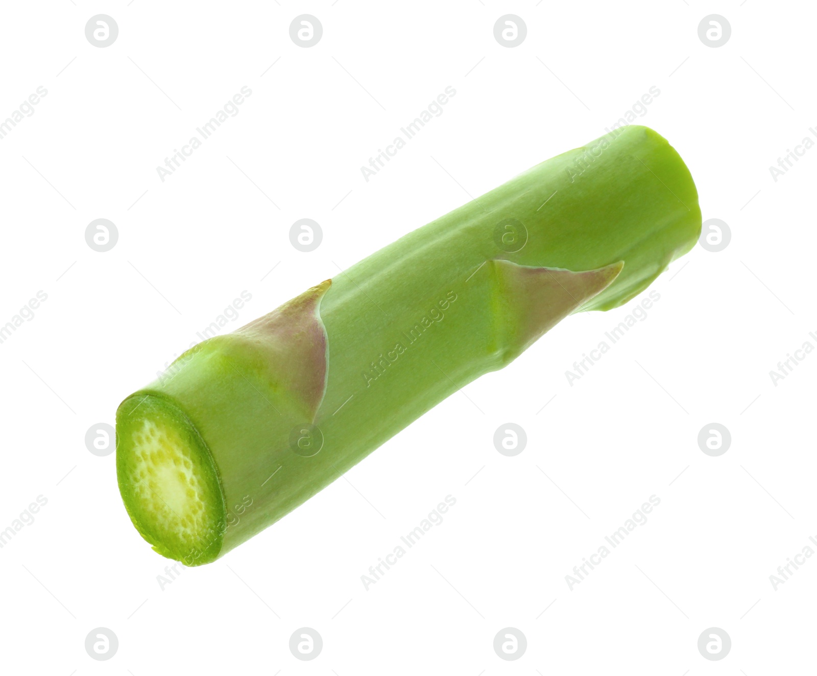 Photo of Piece of fresh green asparagus isolated on white