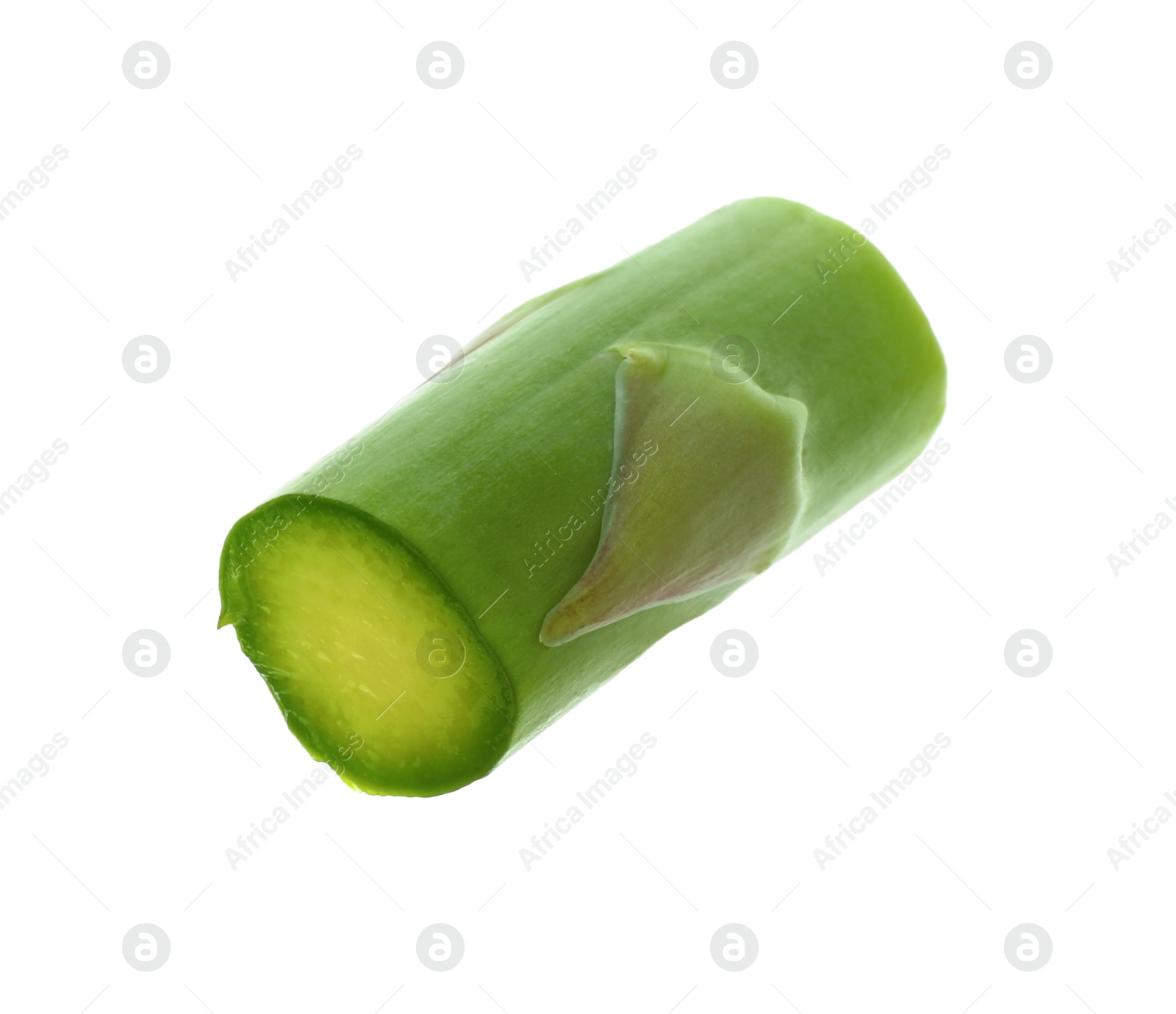 Photo of Piece of fresh green asparagus isolated on white