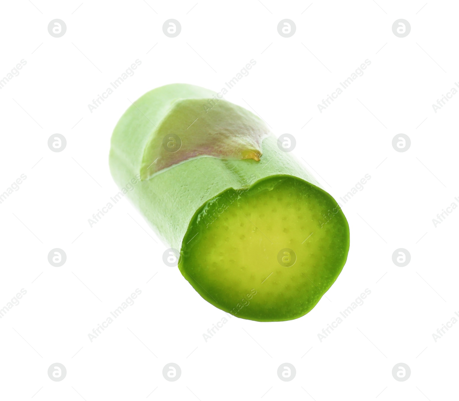 Photo of Piece of fresh green asparagus isolated on white