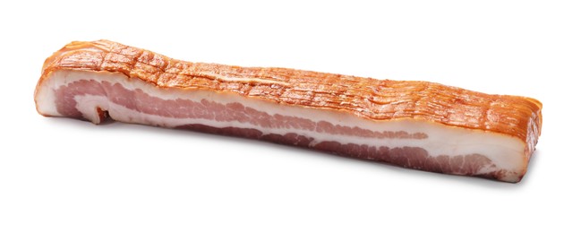 Piece of raw bacon isolated on white