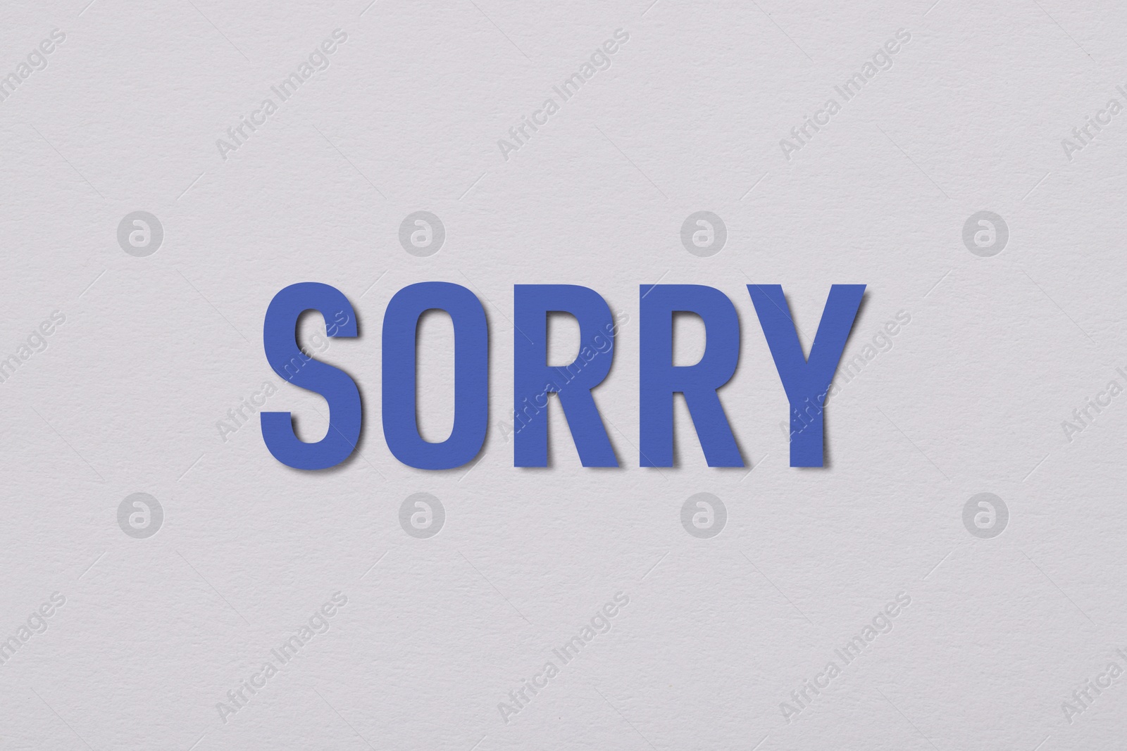 Image of Word Sorry on white background, apology card design