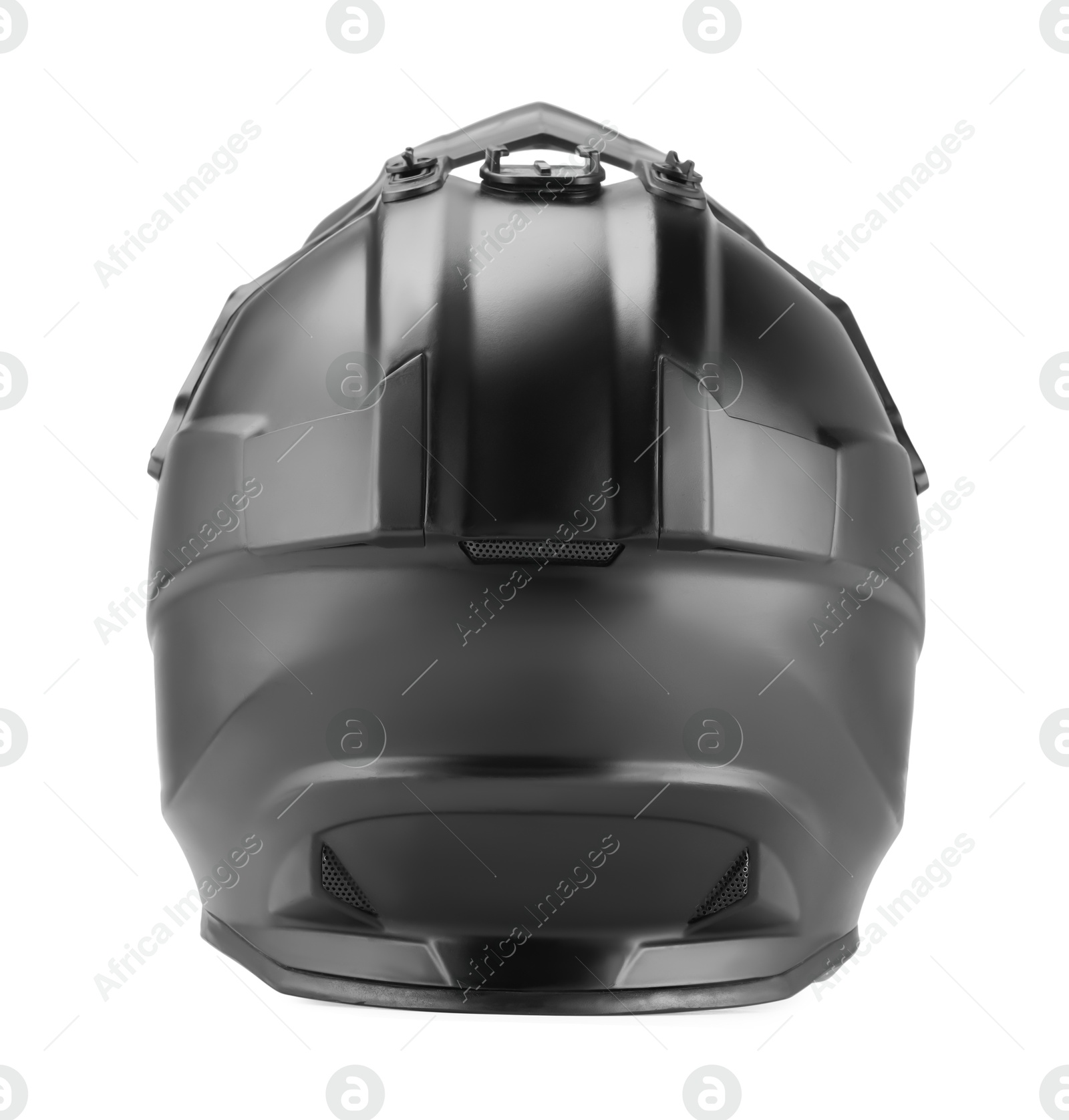 Photo of Modern motorcycle helmet with visor isolated on white
