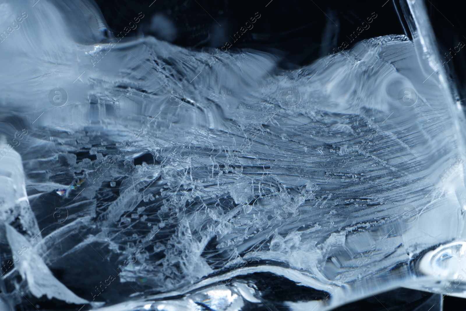 Photo of Beautiful clear ice as background, closeup view