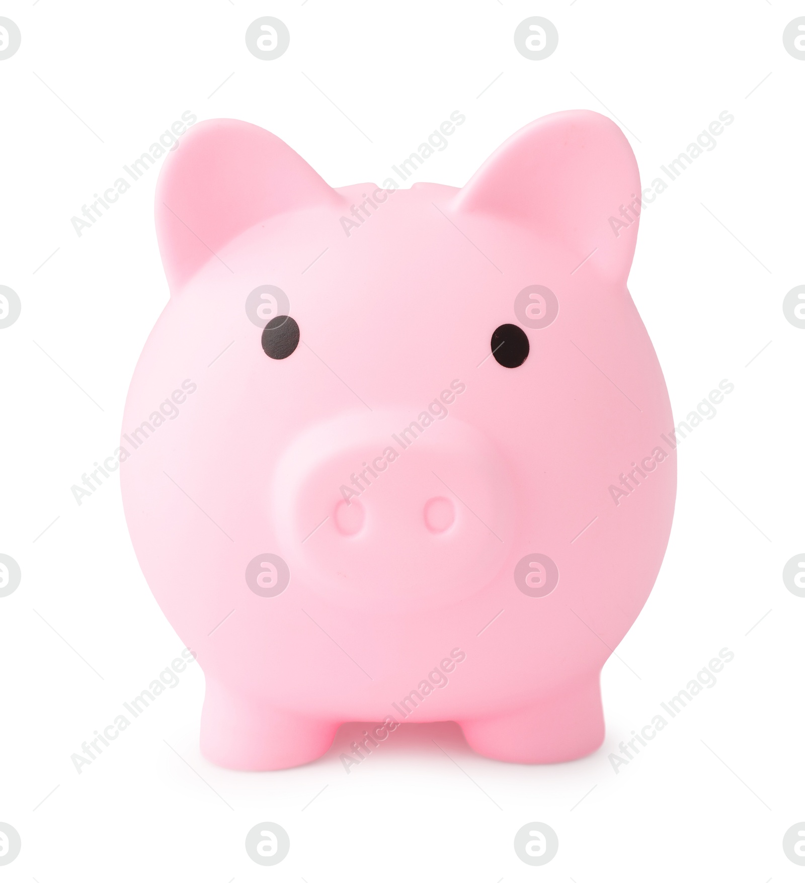 Photo of One pink piggy bank isolated on white