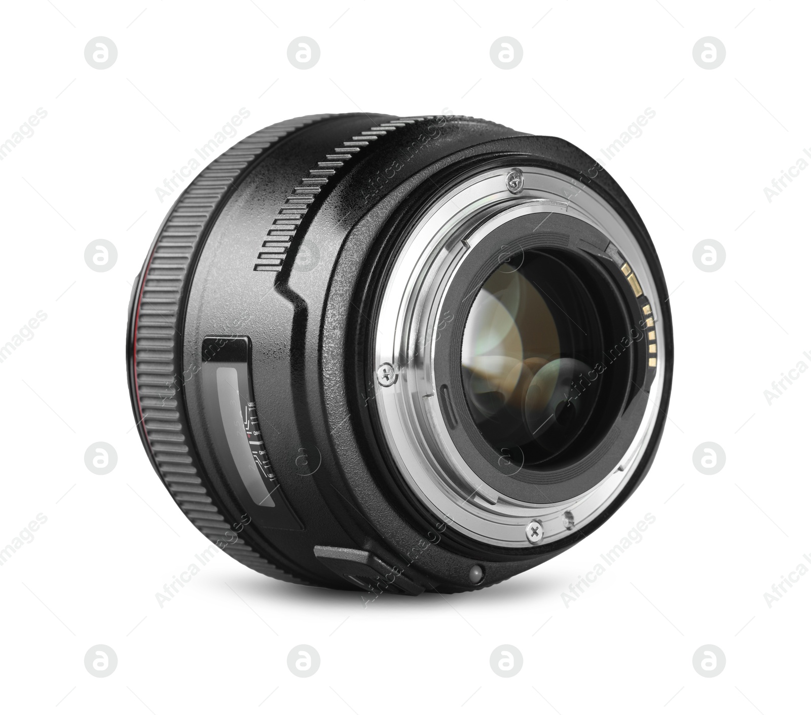 Photo of Camera lens isolated on white. Photographer's equipment