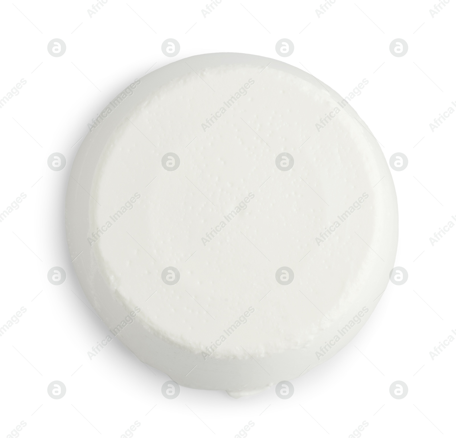 Photo of Fresh ricotta (cream cheese) isolated on white, top view