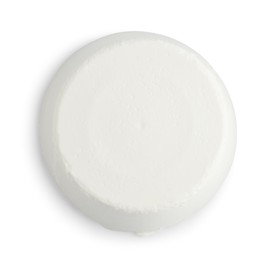 Photo of Fresh ricotta (cream cheese) isolated on white, top view