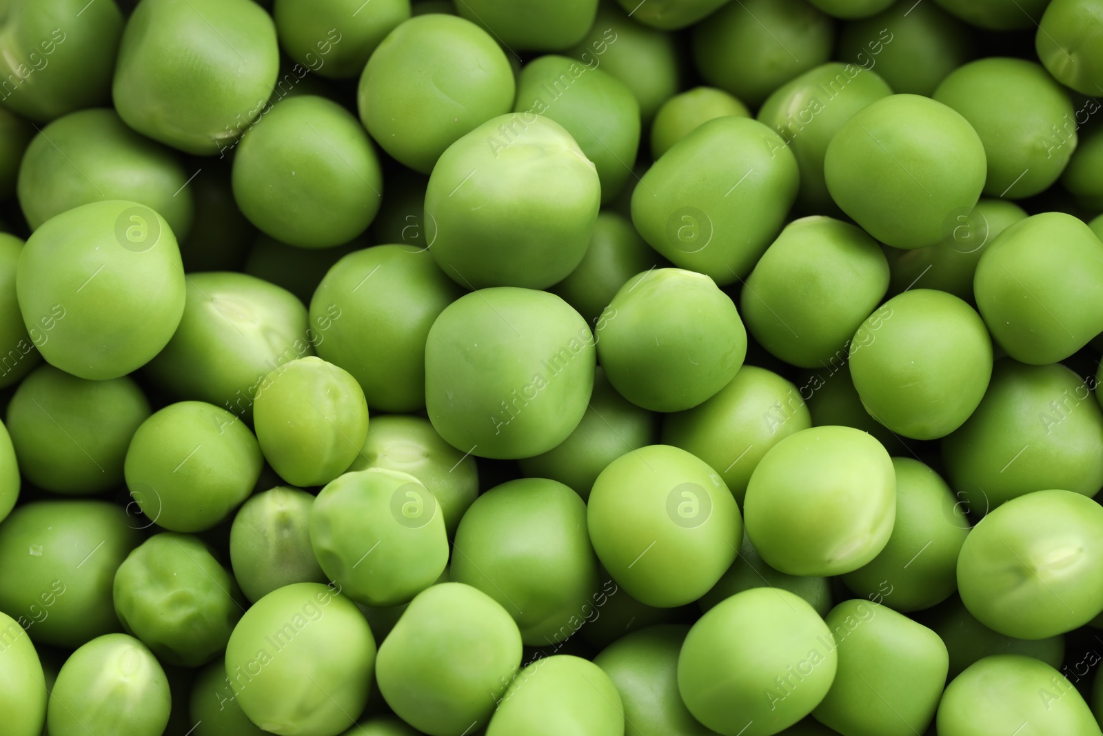 Photo of Fresh green peas as background, above view