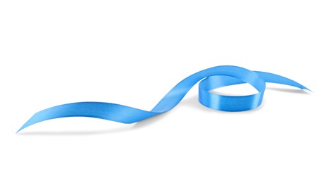 Beautiful light blue ribbon isolated on white